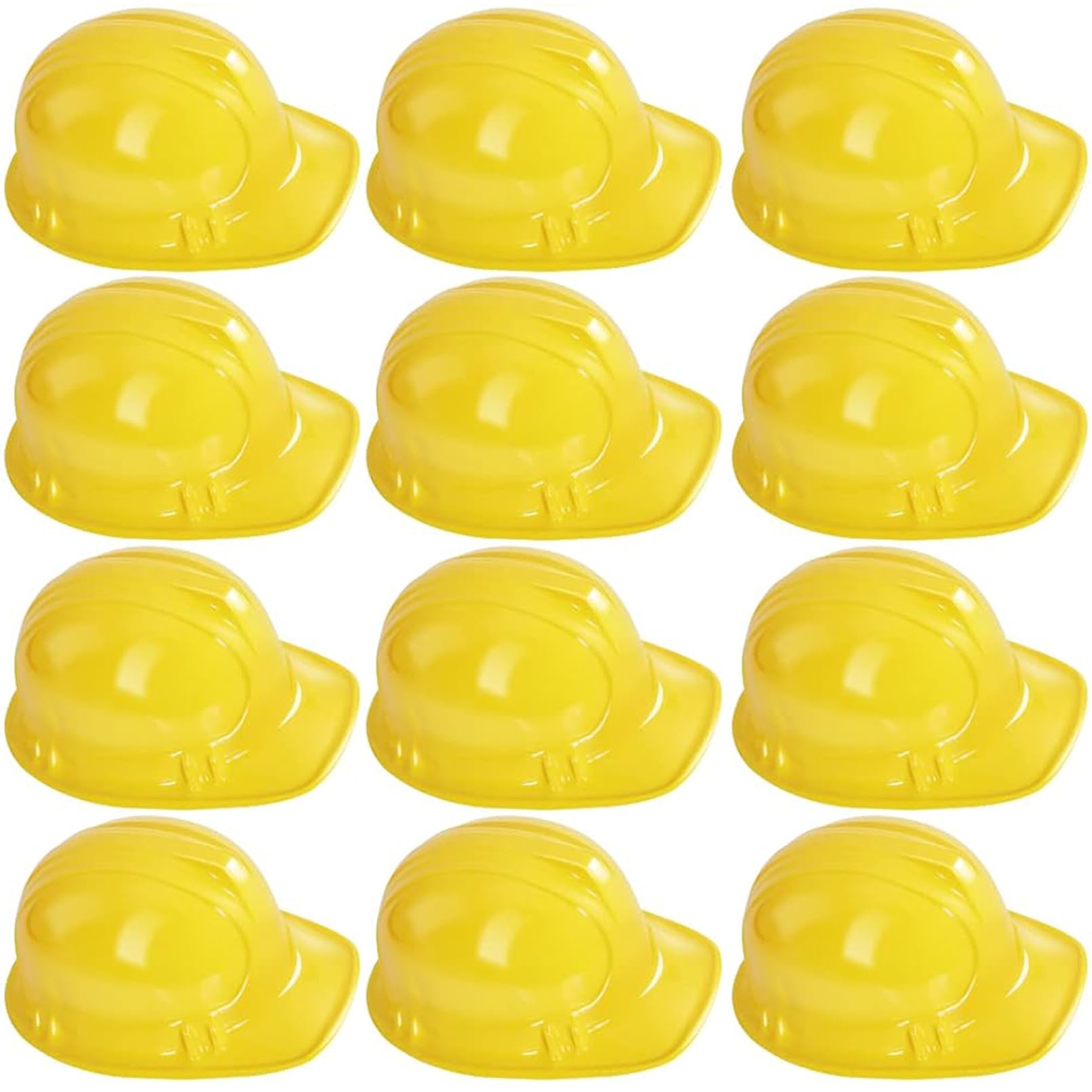 12 pezzi casco da costruzione per bambini, giallo per lavoratori edili, set di casco da costruzione, riutilizzabile, morbido casco da cantiere, per feste a tema di costruzione, compleanni