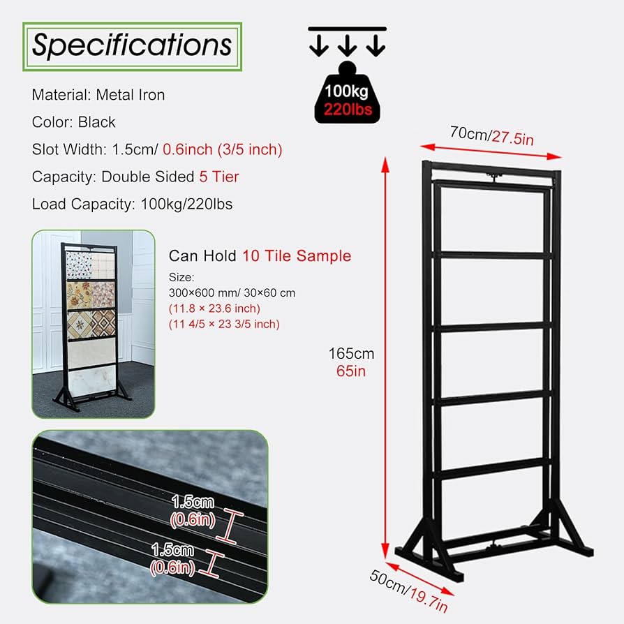 Amazon.com: Floor Tile Display Rack Vertical 1 2 5 Tier
