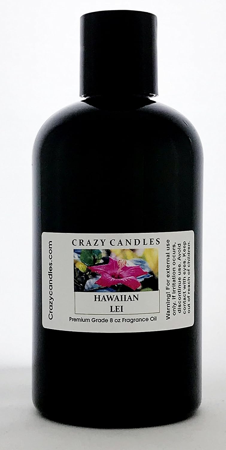 Crazy Candles 8oz Hawaiian Lei 8 Fl Oz Bottle (237ml) Premium Grade Scented Fragrance Oil