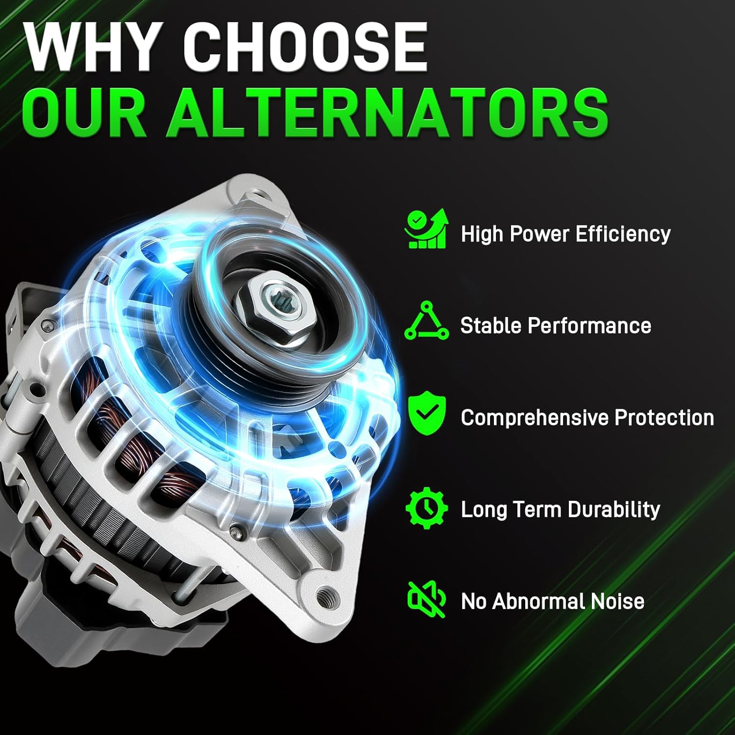 11311N Alternator Fit for Hyundai Elantra 2007-2012 for Kia Soul 2010 2011 Spectra 2007-2009 Spectra5 07 08 09 Replace 2655635 90A 12V 2.0L