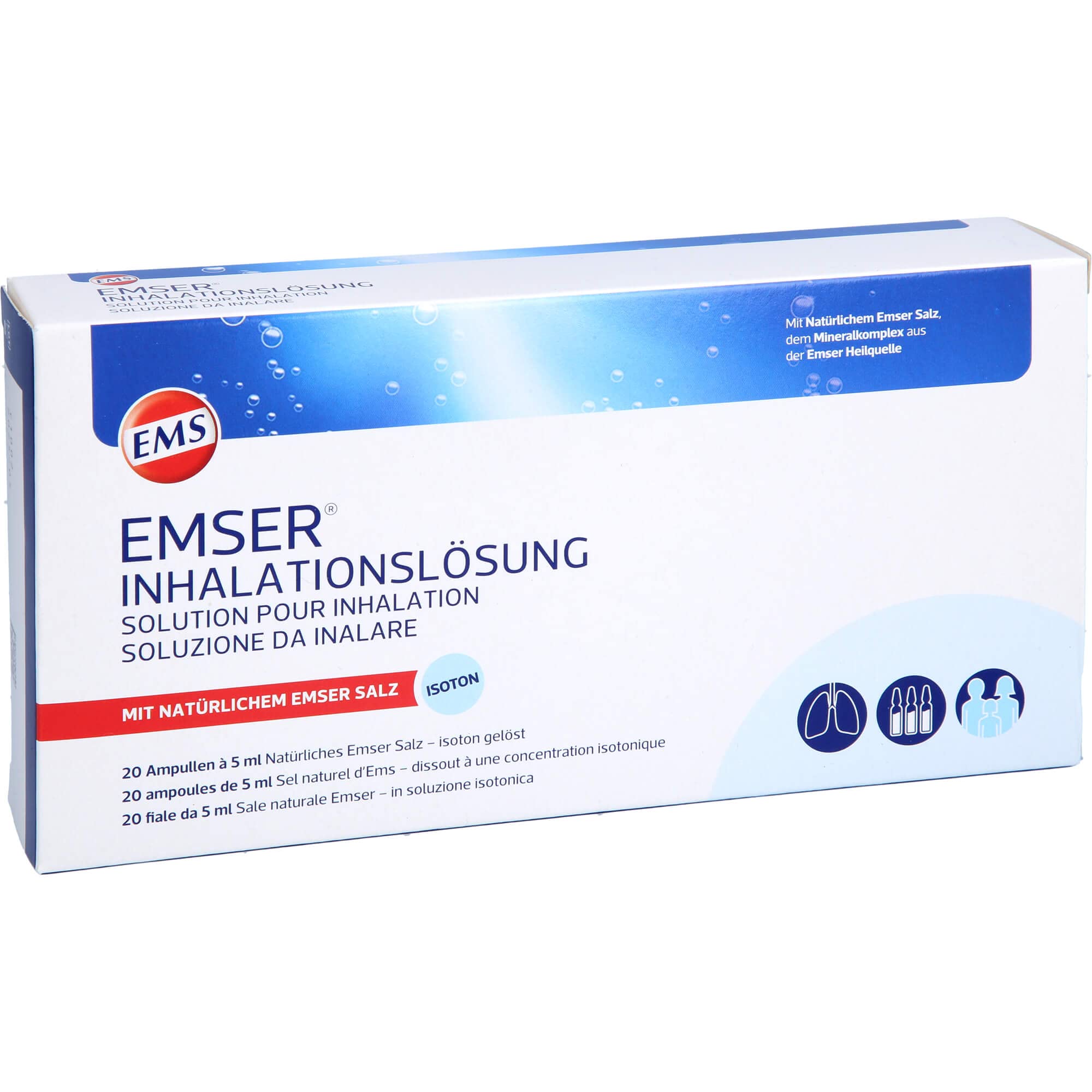 EMSER Inhalationslösung, 20 pzas Ampollas
