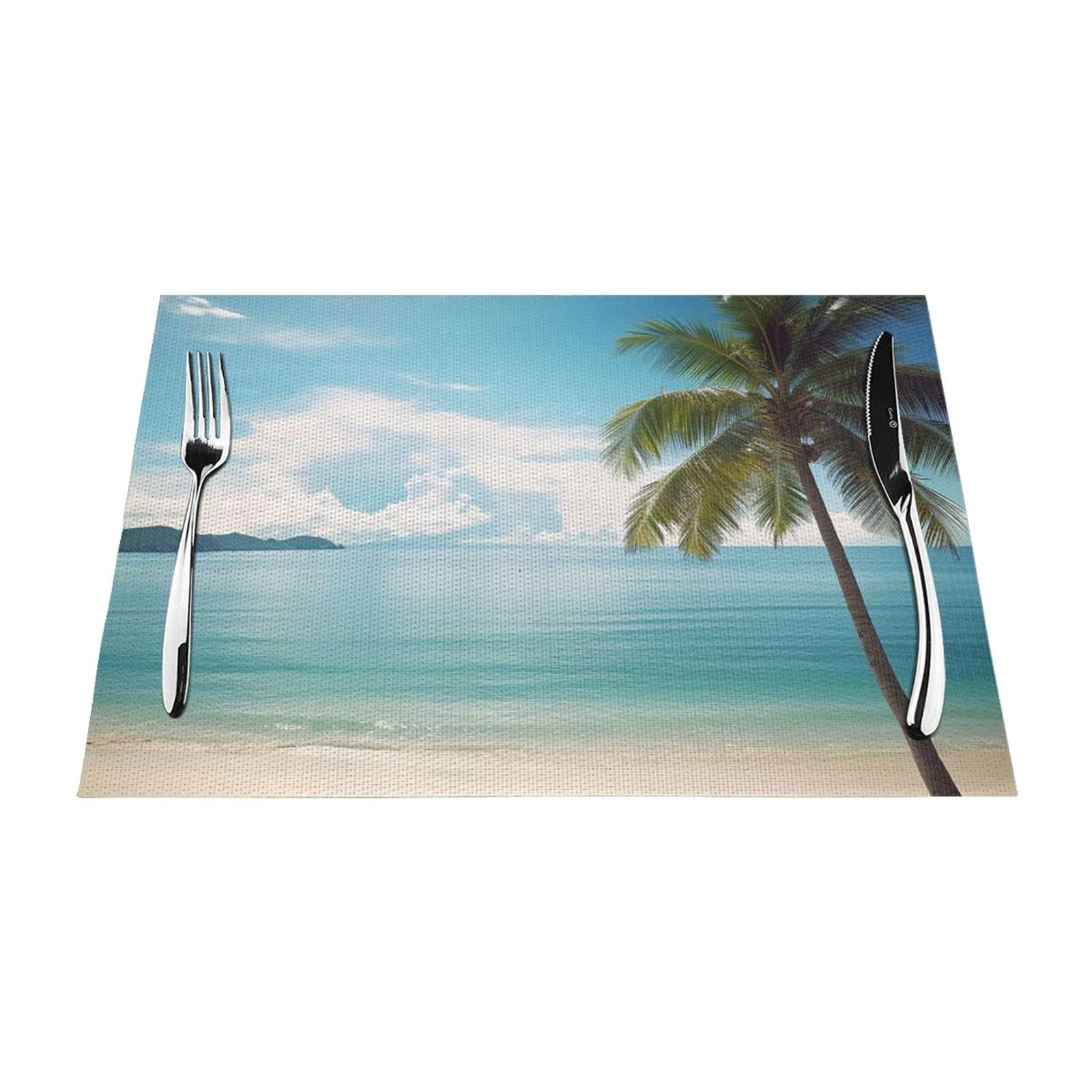 Set de table en vinyle lot de 6 lavables 30x45 cm pour cuisine et repas