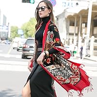 Vista 157 de DANA XU Manta de pashmina extragrande 100% de lana merina, bufanda de viaje, bufanda de cachemira para mujer, otoño e invierno, chal de gran