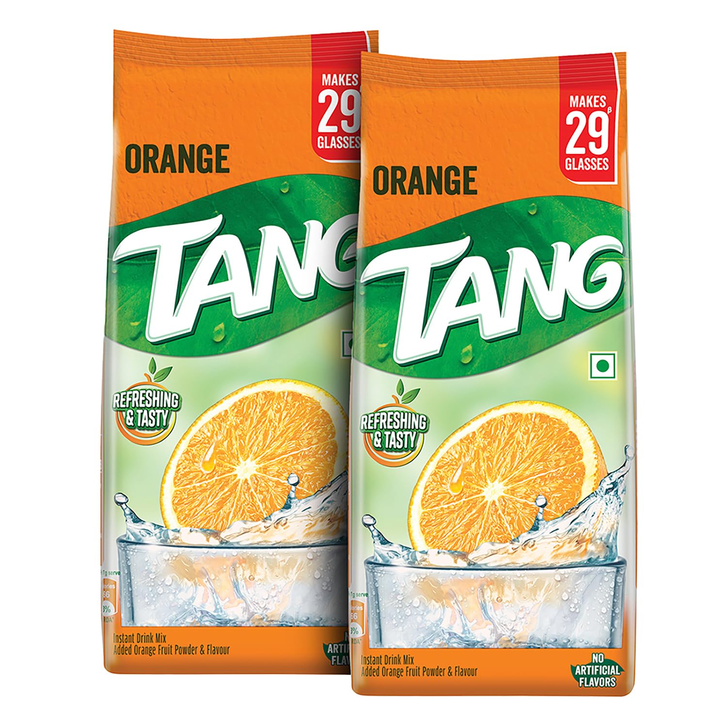 Tang Orange Instant Drink Mix, 500g Pouch (Pack of 2)