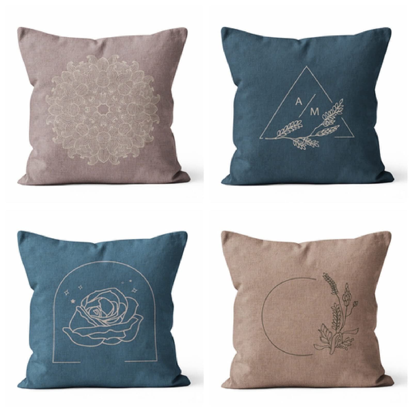 Funda de CojÍN,4 Piezas Fundas Cojines Decorativa de Funda Almohada Lino de Algodón Moderna,Fundas de Cojines para Sofá,Cama Hogar,Coche,Interior,Exterior Fundas Decorativas Armada,40x40cm