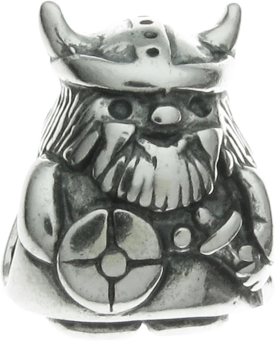 Sterling Silver Viking Warrior European Style Bead Charm