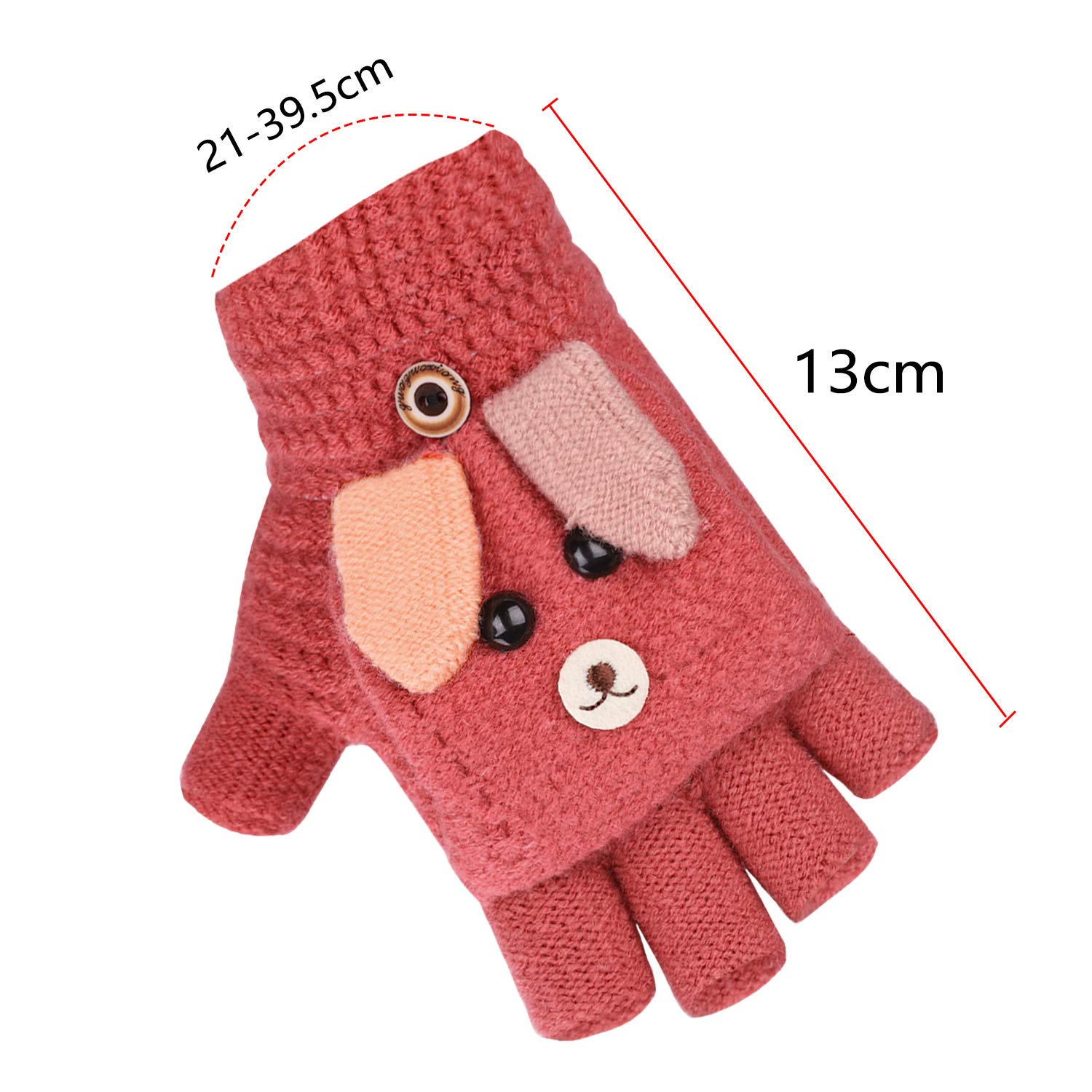 Type C - Bleu lac-Gants en laine tricotés sans doigts pour hommes et