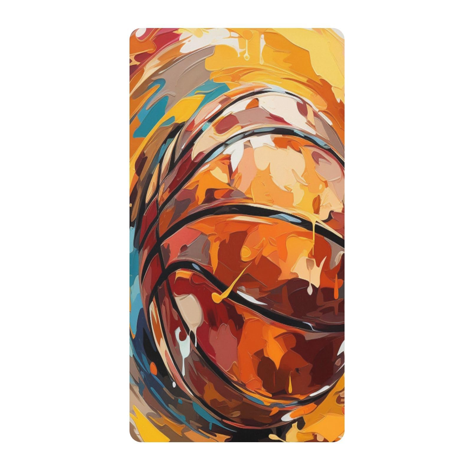 Basketball Watercolor Art Toddler Crib Sheet Soft Cotton Baby Play Sheets Fitted for Mattress Playard