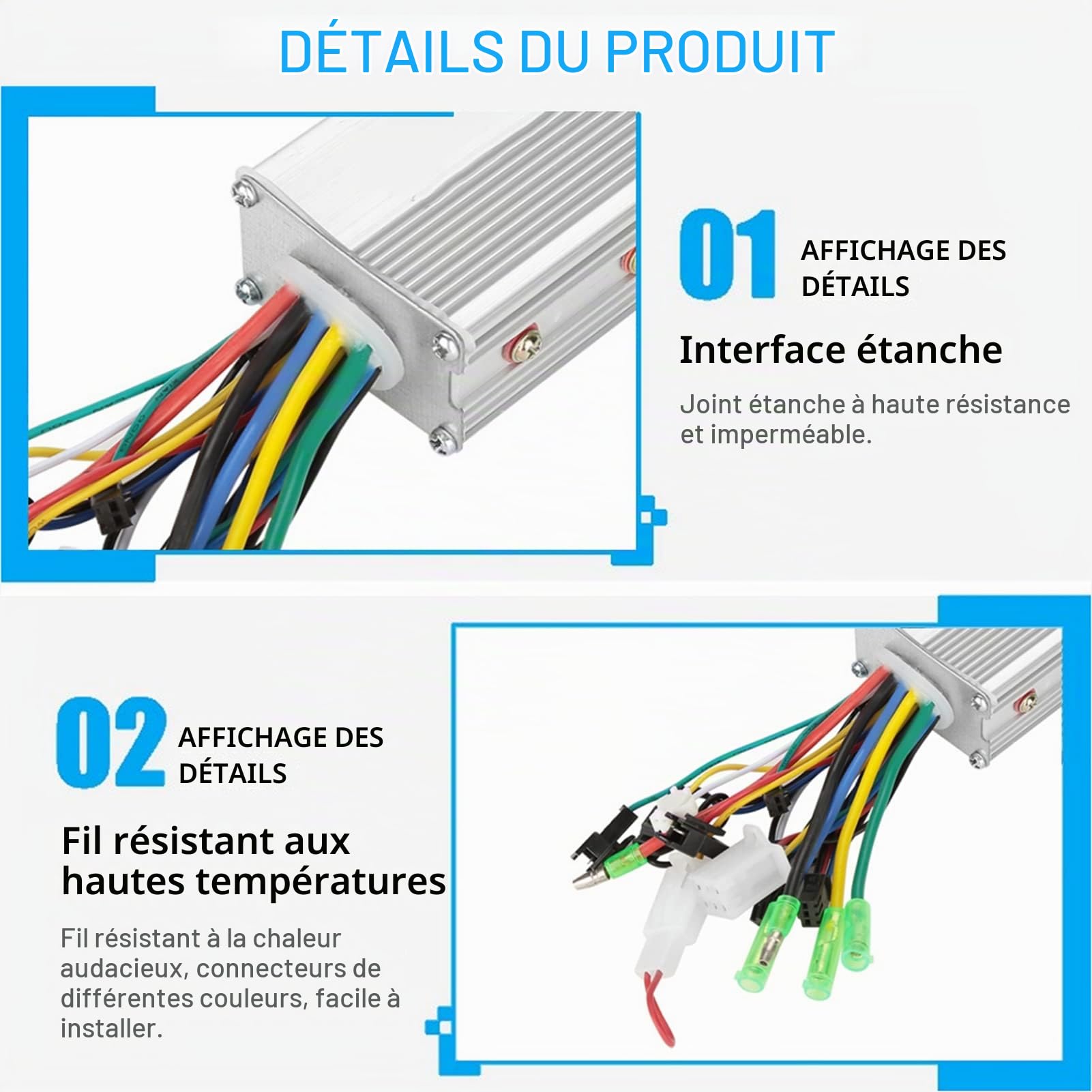 Contrôleur électronique de vélo sans balais 36 V/48 V 350W Régulateur de vitesse électrique sans balais pour scooter électrique de vélo