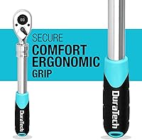 Vista 6 de DURATECH Trinquete de accionamiento extensible de 1/2 pulgadas, llave de trinquete reversible de 90 dientes con liberación rápida con mango