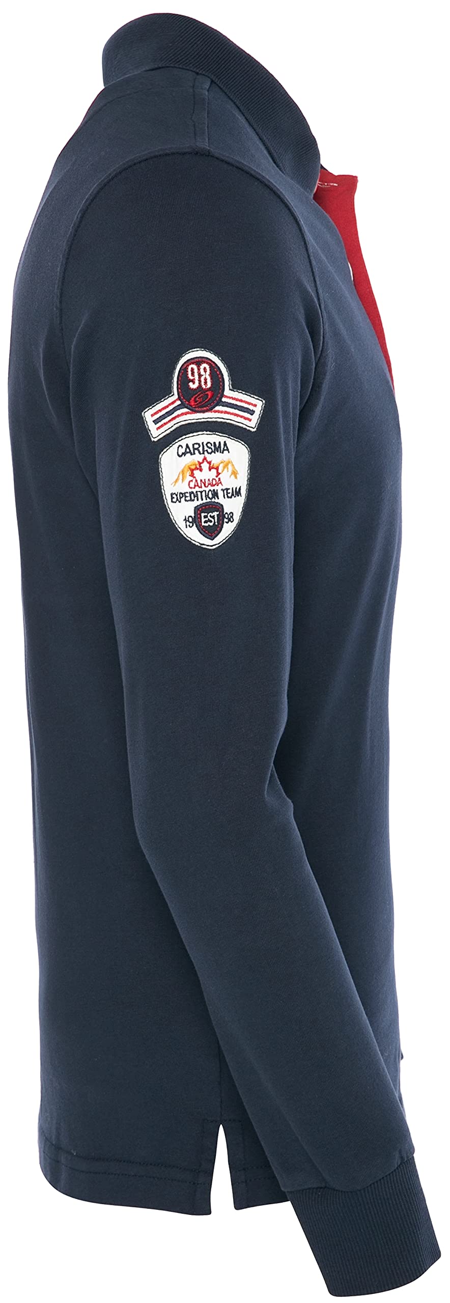 Carisma Polo a maniche lunghe da uomo in cotone • Maglietta a maniche lunghe da uomo con ricamo • Piacevole vestibilità regolare, blu navy