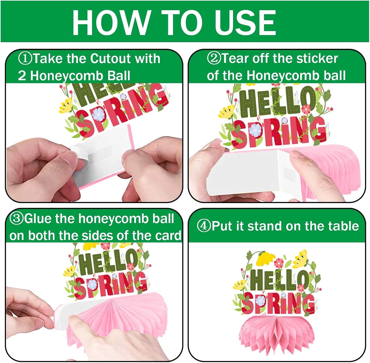 Qpout 9 PCS Spring Decorations Spring Centerpieces for Tables, Hello Spring Table Centerpieces, Spring Decor for Office Home Classroom, Spring Party Decorations 4 7195PSVjeeL. AC SL1500