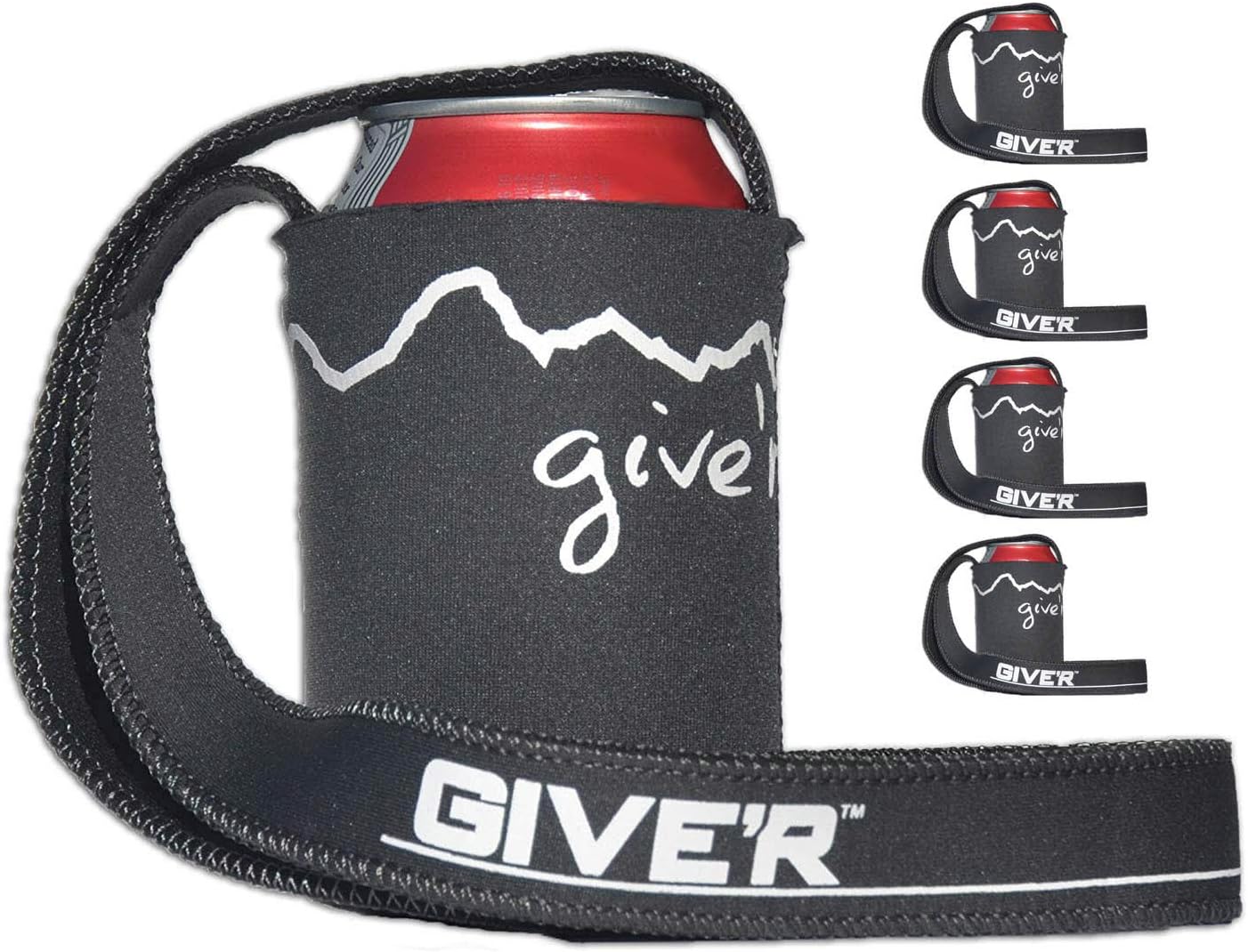 GIVE'R Hands Free Neck Can Cooler (4 Pack) Durable Can
