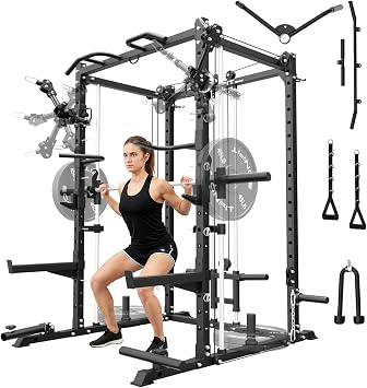 Eonfit E3 Pro Smith Machine, Power Cage with Cable Crossover System