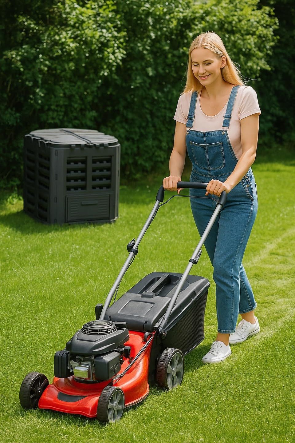 Komposter 600 L Schwarz | Garten, Kompostbehälter, Boden, Deckel, Thermokomposter, Kunststoff, Kompost, Thermo Kompostierer, Gartenkomposter, Composter