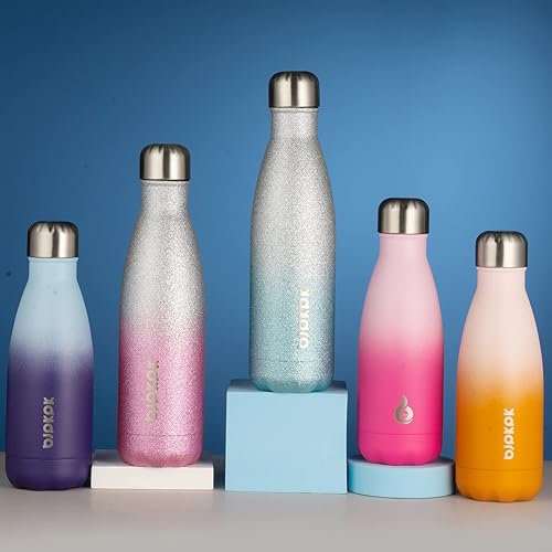 Miniatura 5 de BJPKPK Botella de agua aislada de acero inoxidable de 12 onzas para viajes, mantiene el frío y el calor, turquesa