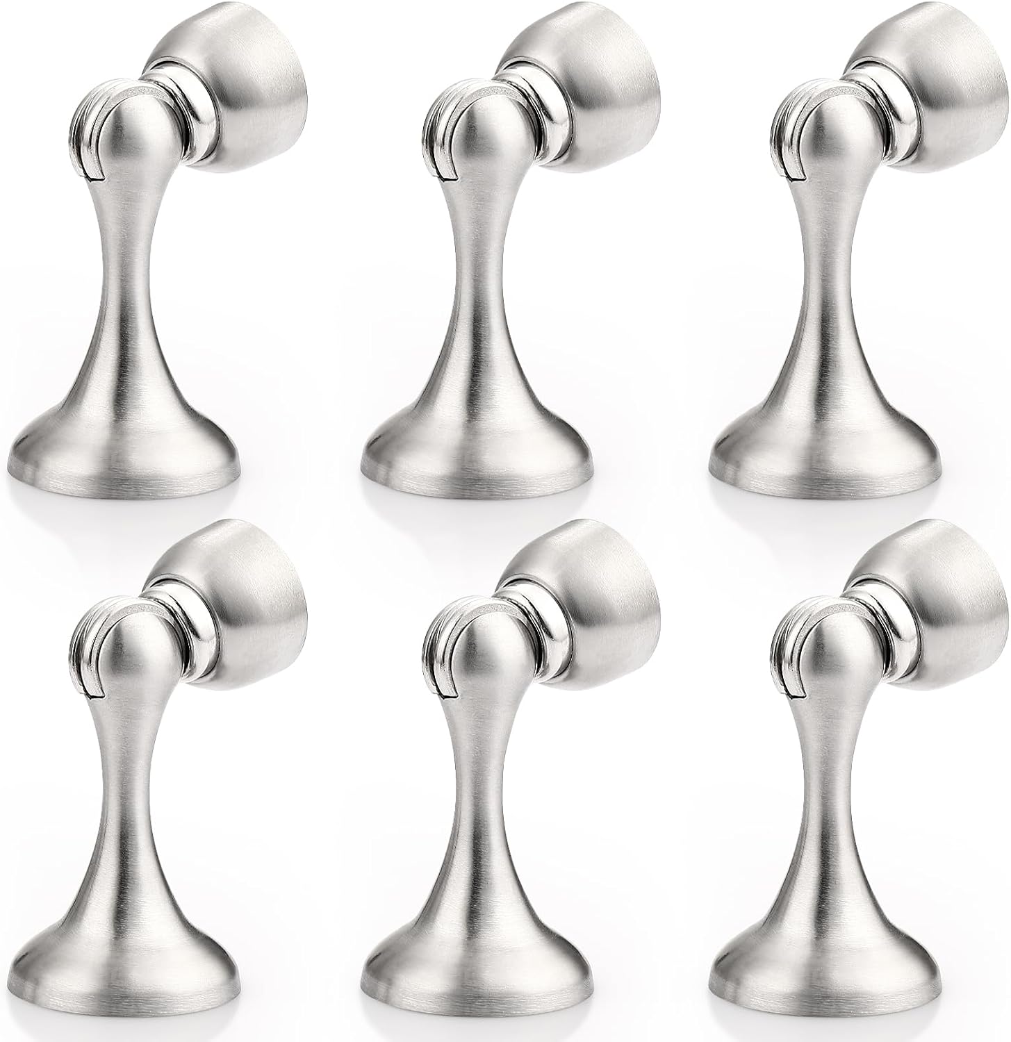 Probrico Passage Door Knobs Brushed Nickel and Magnetic Door Stop