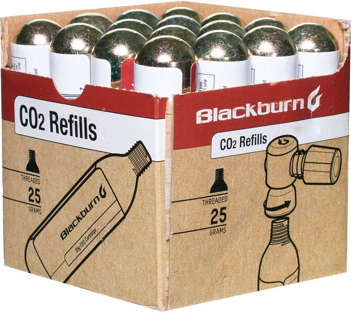 Blackburn CO2 Cartridges Bike Tire Inflators (25g, 16 Pack