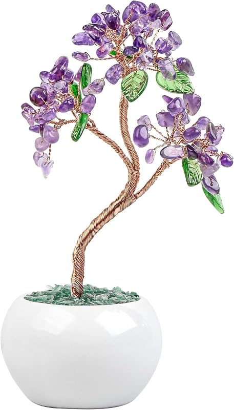 mookaitedecor Ametiszt Pénzfa Kristály Bonsai 16 cm - Feng Shui Szerencsehozó Dekoráció Kerámia Alappal Otthonra, Irodába
AI: I've created