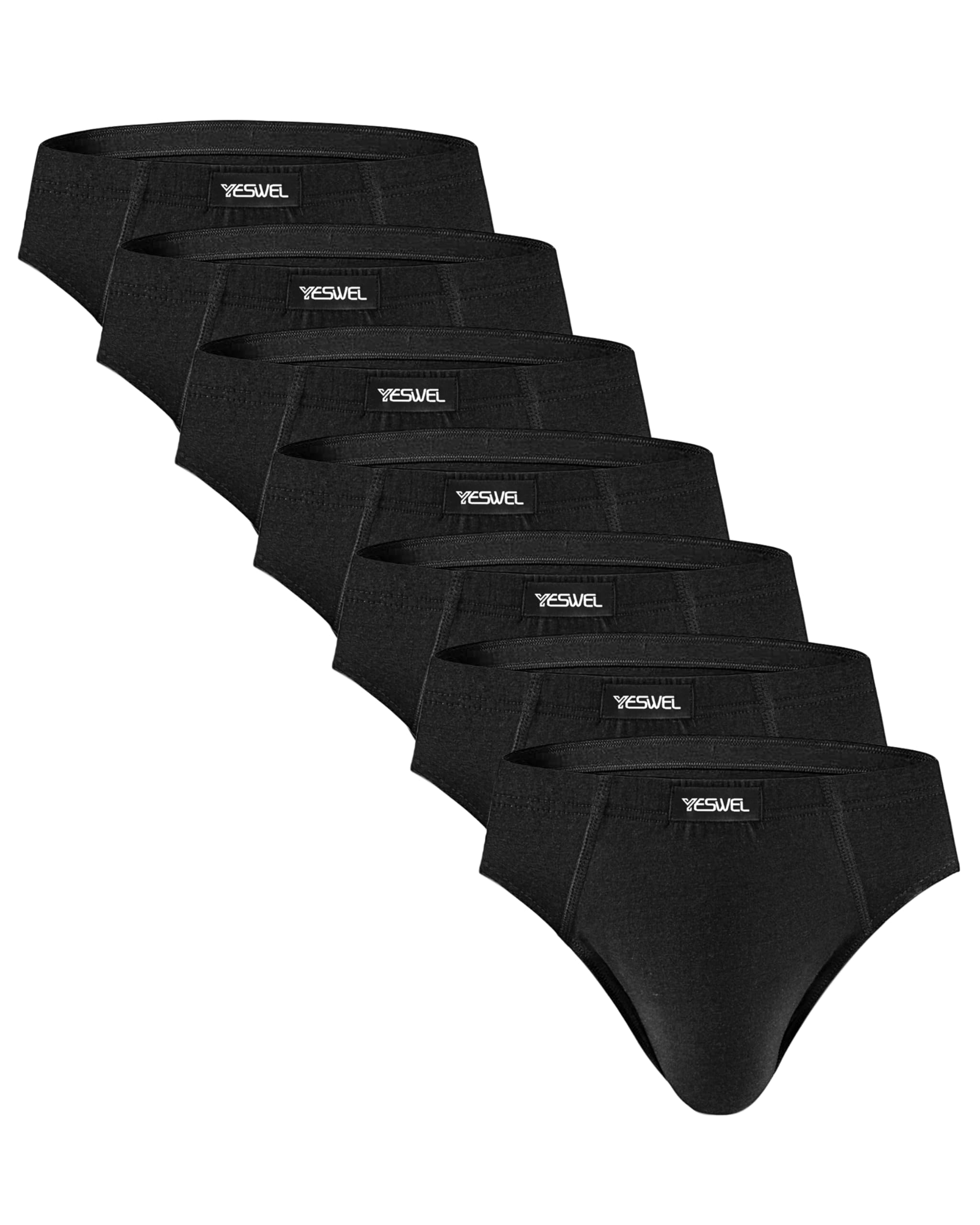 YESWEL Unterhosen Männer Slip 7er Pack, Atmungsaktive Baumwolle Unterwäsche Herren Mit Elastischer Bund, Kratzfreie Etiketten (Gr. S-3XL)