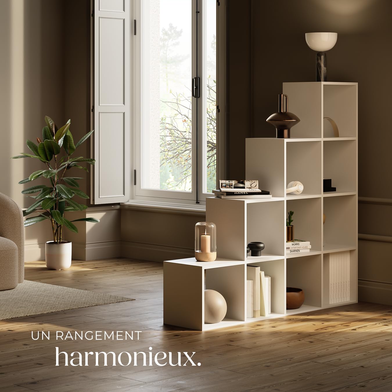tectake® Étagère Bibliothèque avec 10 Cubes Compartiments Meuble de Rangement Moderne Aspect Bois pour Rangement Bureau, Salon, Cuisine, Chambre, Dressing, Entrée Etagere Rangement