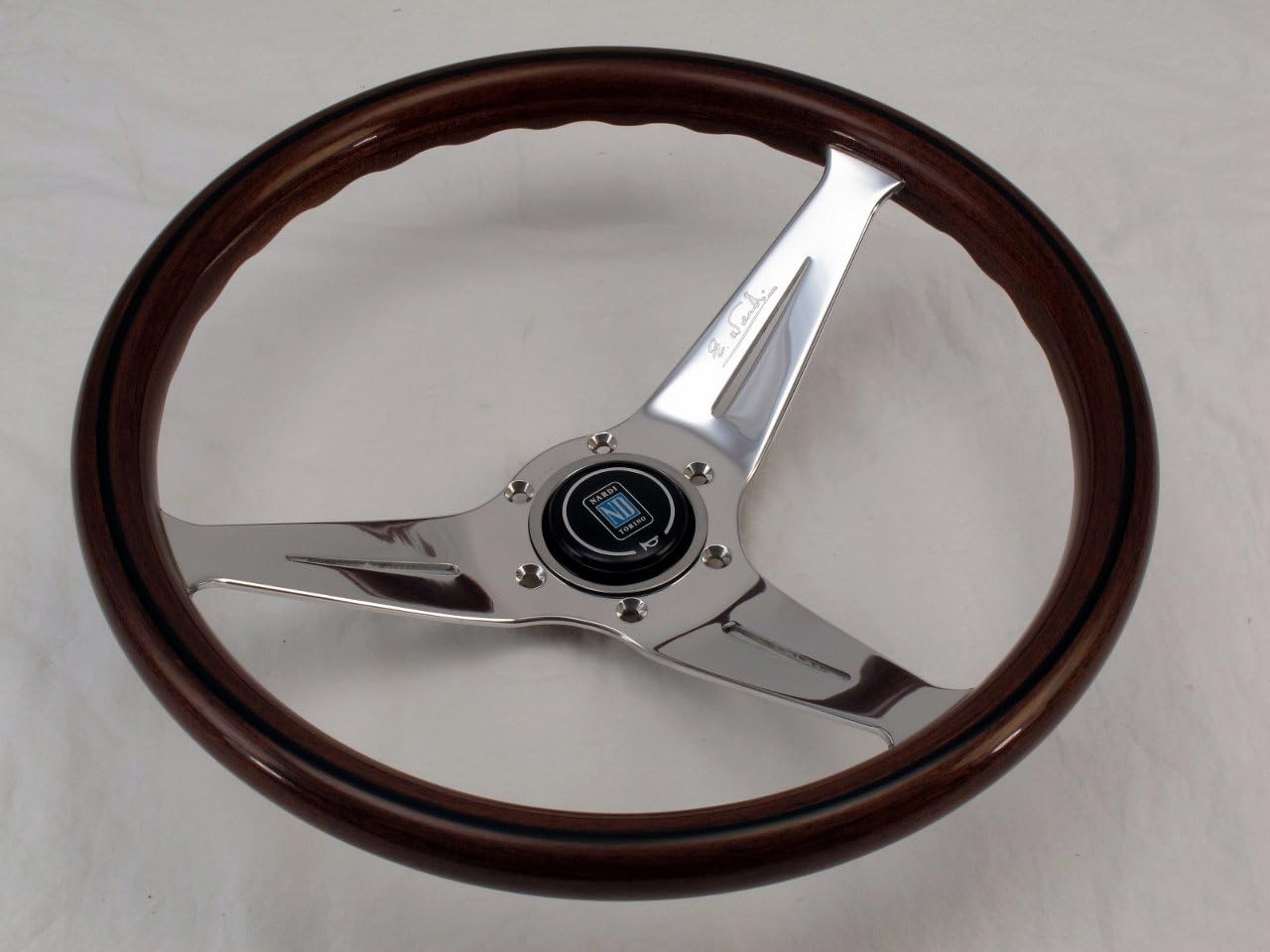 Nardi 5069.35.3000 Deep Corn Mahogany Wood Steering Wheel - Chrome Spokes