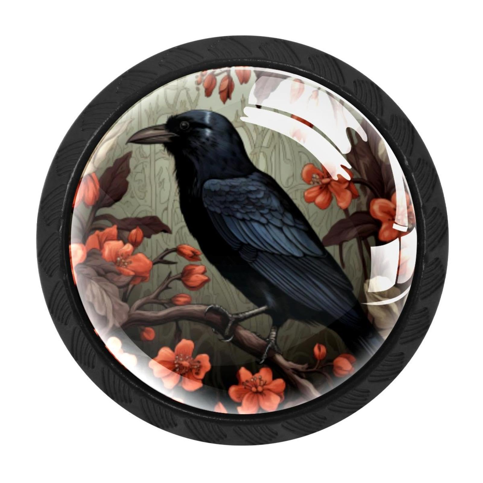 Chenzzzz Multicolored 06 4 Pack Cabinet Handles Black Crow Cabinet Knobs Draw