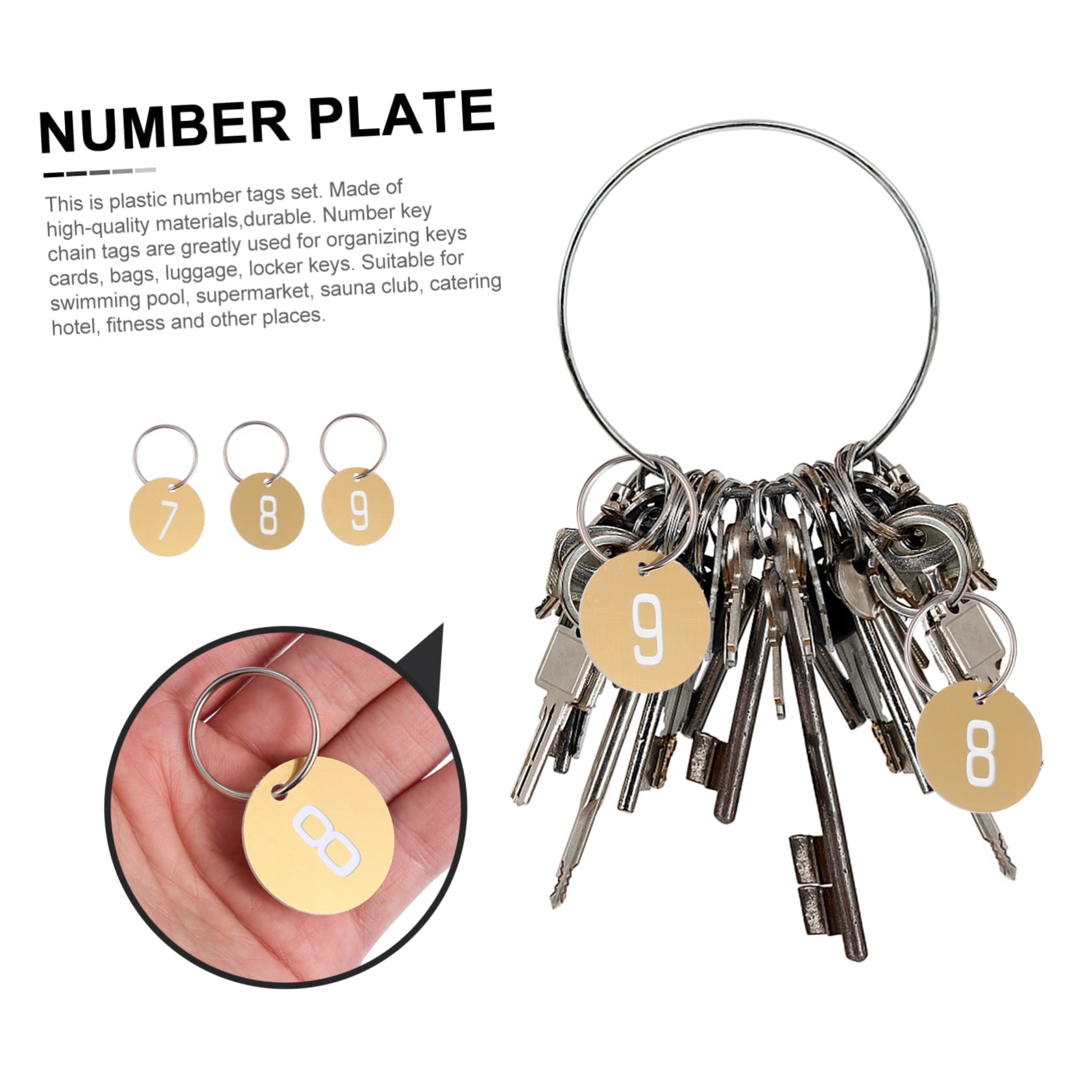PACKOVE 150pezzi Etichette Numerate Plastica Incise Con Anelli Per Chiavi Per Organizzare Chiavi e Etichettare Oggetti Ambienti Sportivi e Domestici