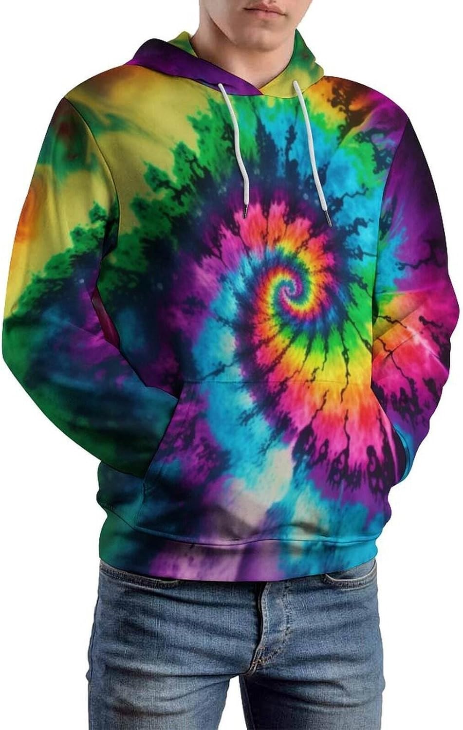 Tie Dye Hoodie Long Sleeve Pullover Sweatshirt for Men Women - Image 2