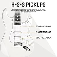 Vista 2 de Kit de guitarra eléctrica Soulmate para principiantes, 39" con pastillas HSS, amplificador de 15W, cejilla, correa, cuerdas, cable, púas, bolsa