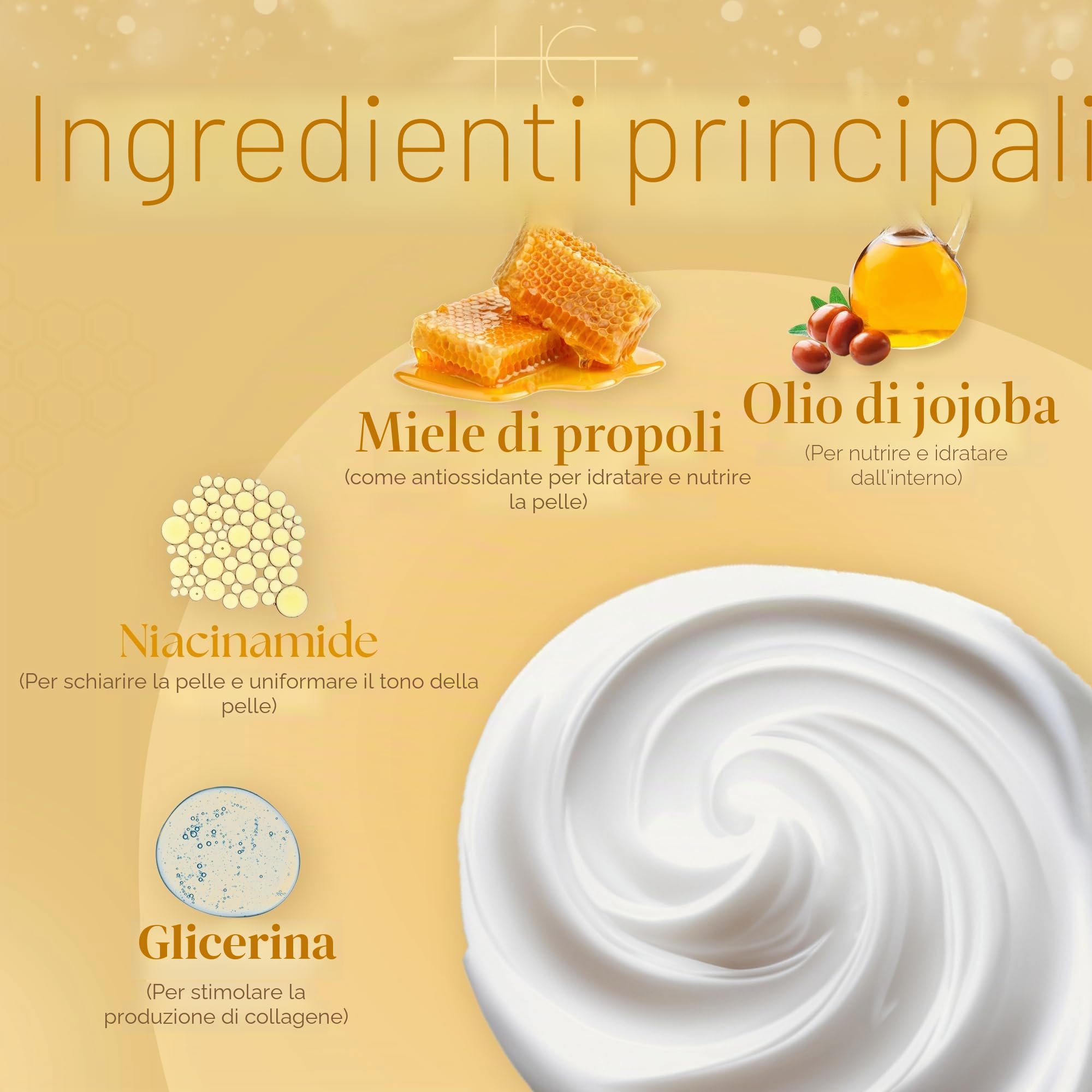HoneyGlow Crema Viso in Ceramide Ultra Idratante con Miele, Rafforza la Barriera Della Pelle e Protegge Dalla Luce Solare, SPF15, Formulato Con Niacinamide, Acido Ialuronico e Peptidi