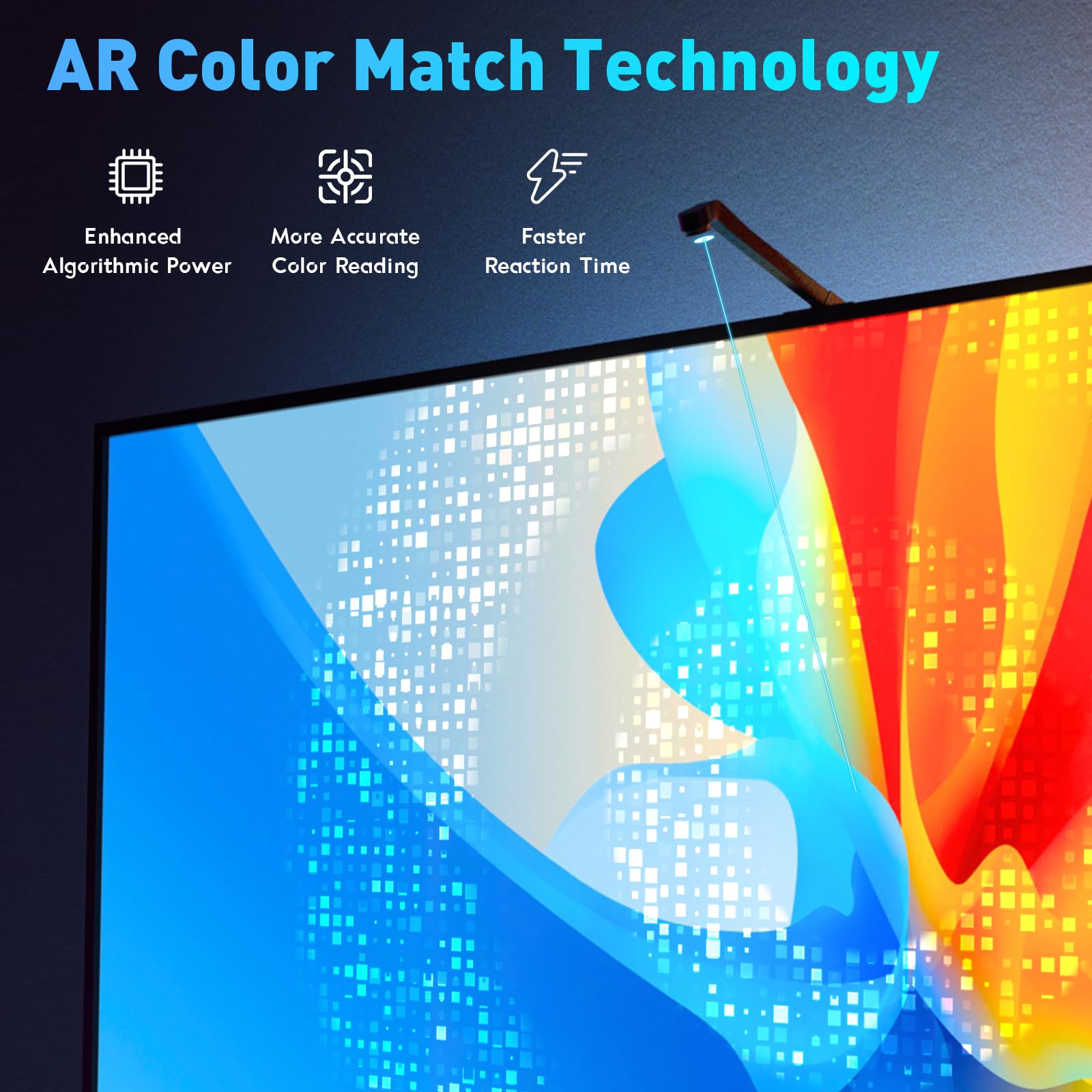 MIWATT TV LED Backlight with AR Sensor,3.8M RGB Strip Lights for 32-55 inch PC, TV & Monitor - Image 4