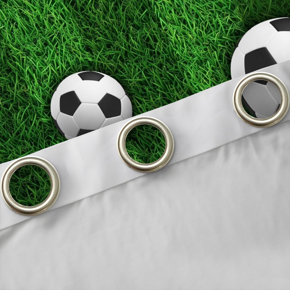 Homemissing Cortinas opacas de fútbol, cortinas de oscurecimiento para dormitorio, sala de estar, aislamiento térmico, tratamientos de ventana, 2 paneles de 66 pulgadas de ancho x 90 pulgadas de largo