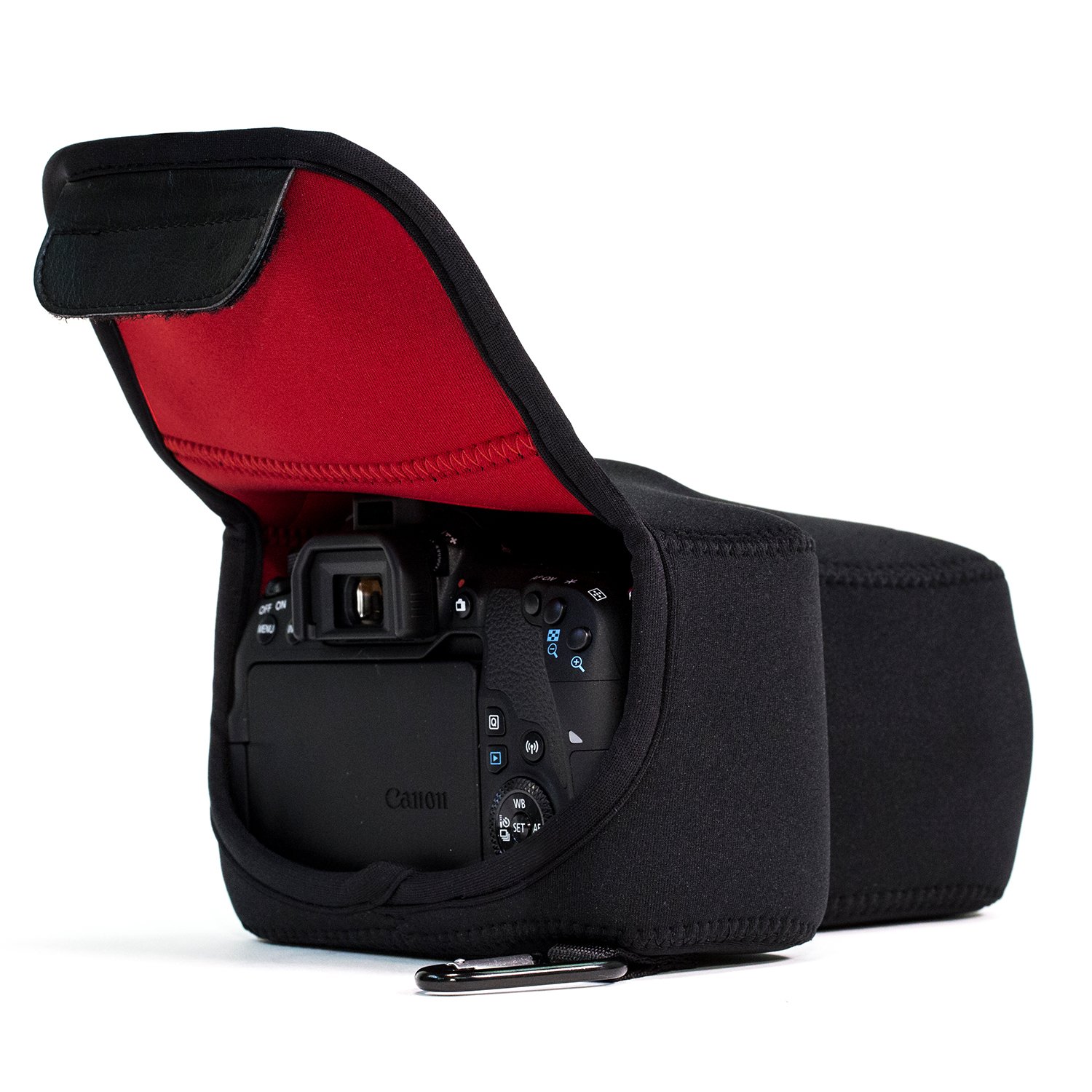 MegaGear Ultra Light Étui en Néoprène compatible avec Canon EOS 850D, 250D, 200D, 800D (18-135 mm), 77D, 9000D, 750D Noir MG1194