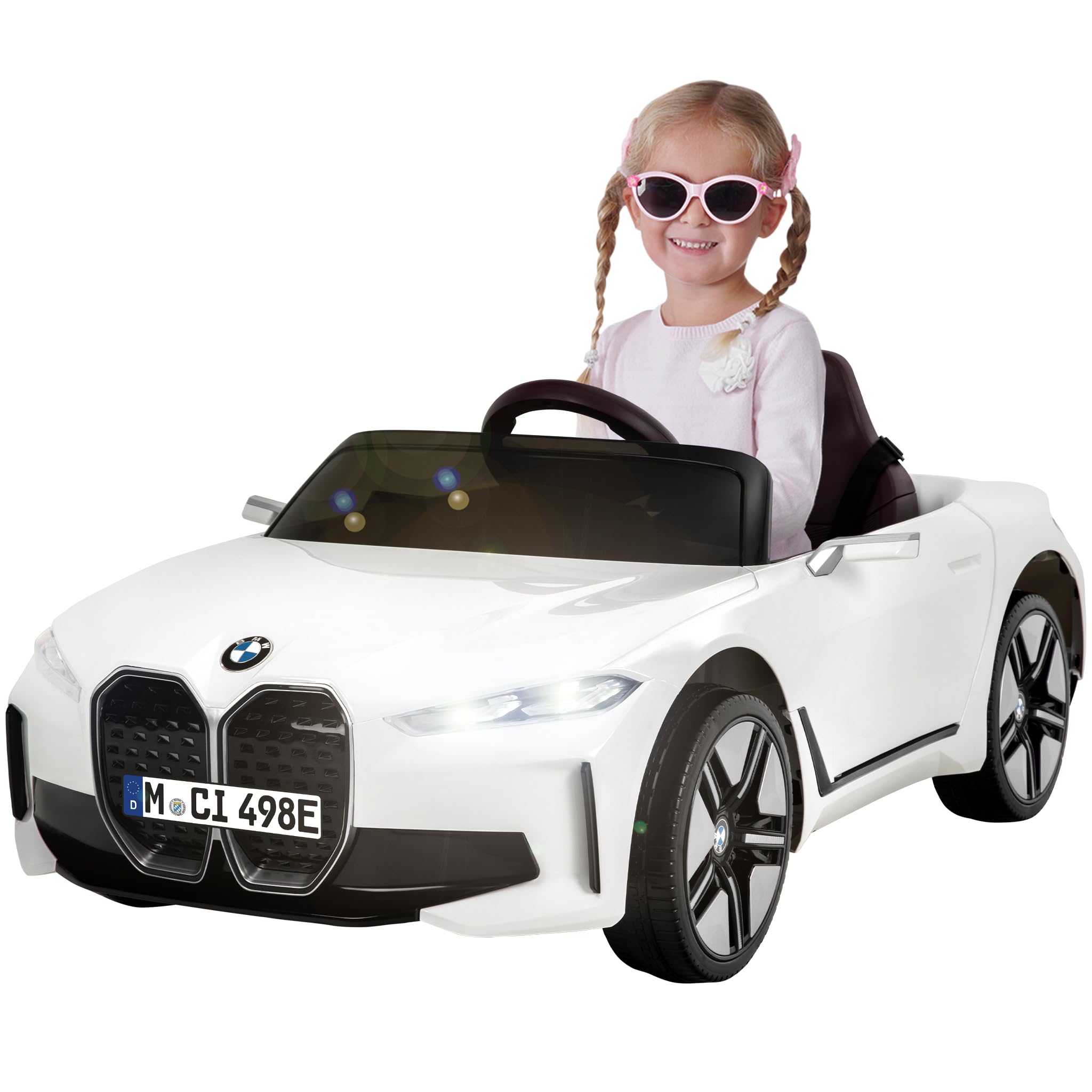 Actionbikes Motors Kinder Elektroauto BMW i4 Weiß mit Fernbedienung