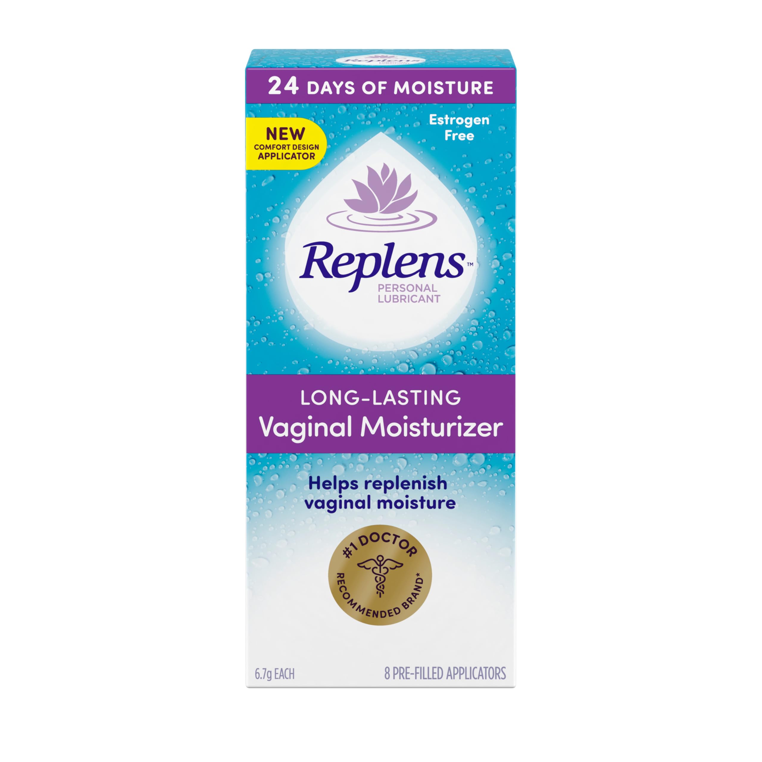 Replens Long Lasting Feminine Moisturizer- 8 Applications and One Reusable Applicator (Canadian Packaging)
