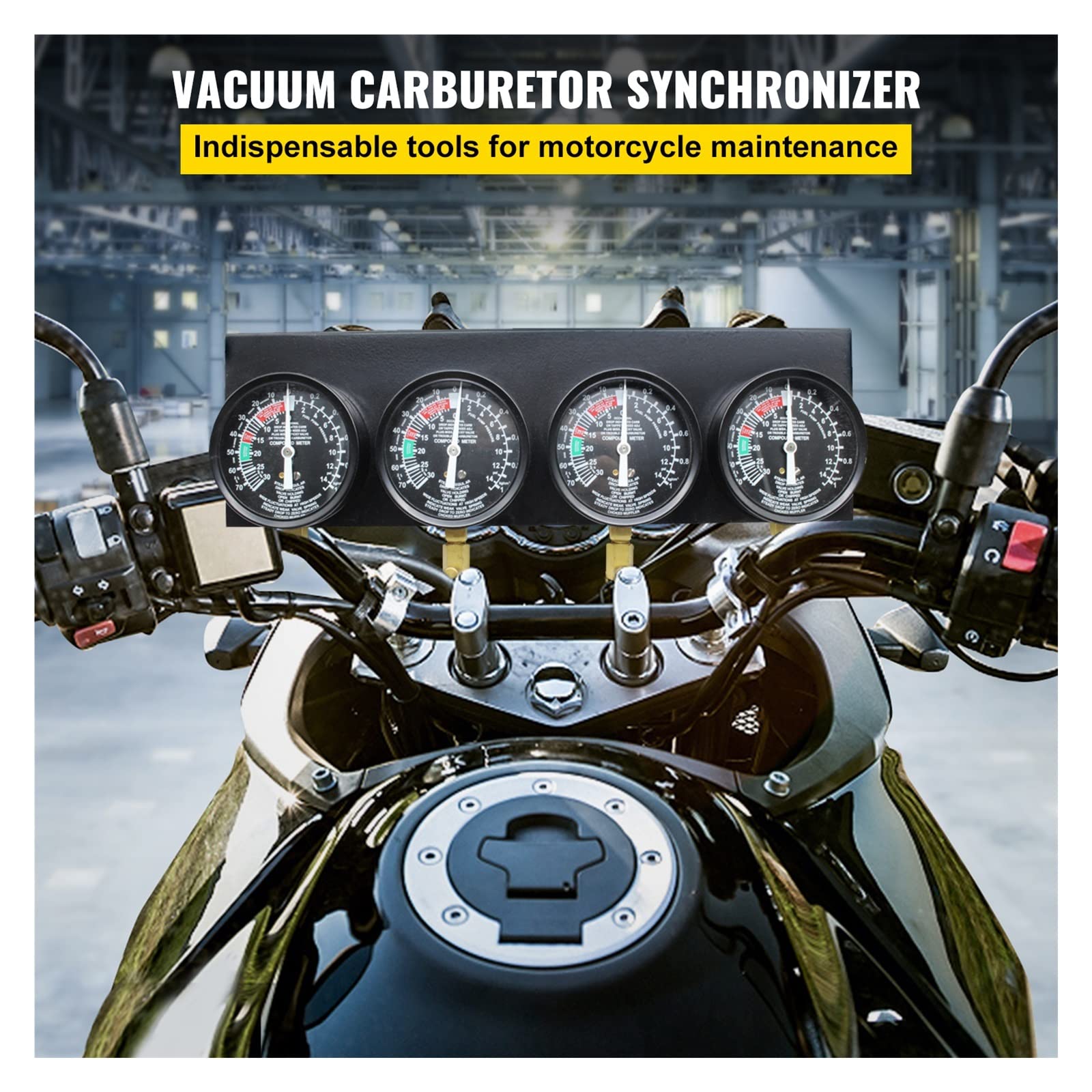Paliwo próżniowe gaźnik synchronizator narzędzia Carb synchronizacja 4 zestaw mierników z gumowym wężem wyważarka próżniowa zestaw mierników do motocykla