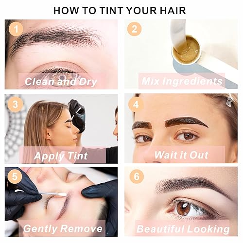 Miniatura 5 de Kit de color negro para pestañas y cejas, resultados instantáneos, para colorear pestañas y cejas. Últimas 6 semanas para uso doméstico o