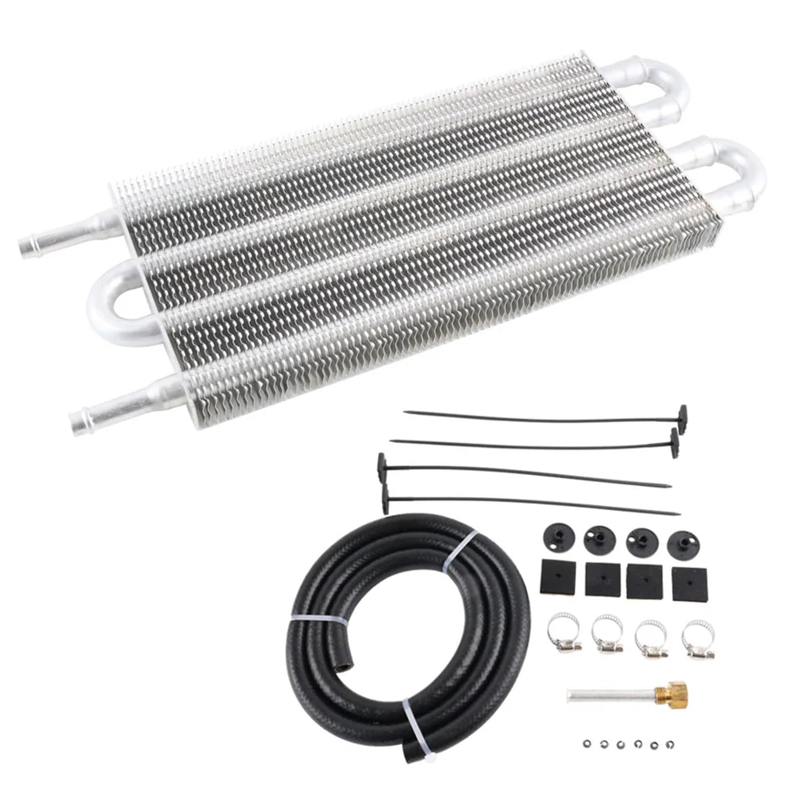 Chłodnica oleju silnikowego 4 Rzędy 6 Rzędów 8 Rzędów Aluminiowa Uniwersalna Chłodnica Samochodowa Automatyczna Skrzynia Biegów Automatyczn(8 Row Silver)