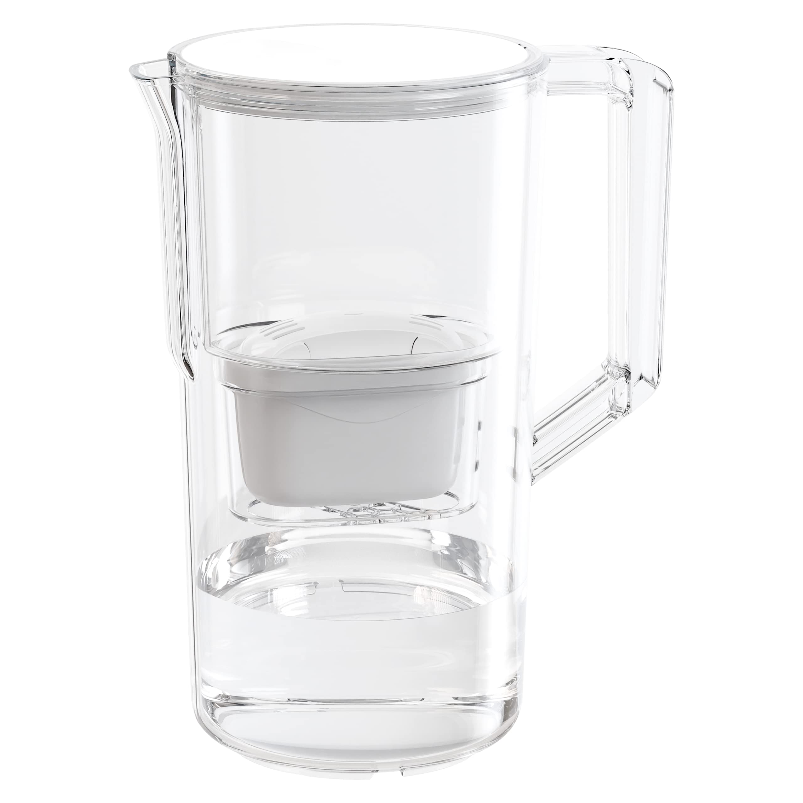 Aquafloow Carafe Filtrante pour Eau 2.5 L, Compatible avec Dafi Unimax, Brita Maxtra, Laica 1000 Series | Réduction du Calcaire, du Chlore - Carafe Filtrante + 1x Filtre à Eau Blanc