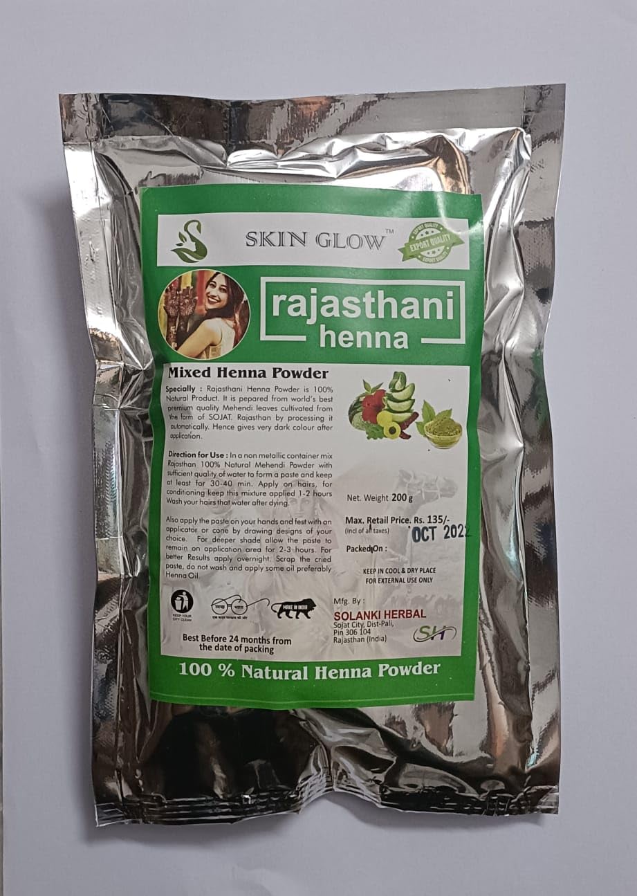 Rajasthani Henna Mixed Henna Powder, 200GM- Green (Pack of 2)-image-7