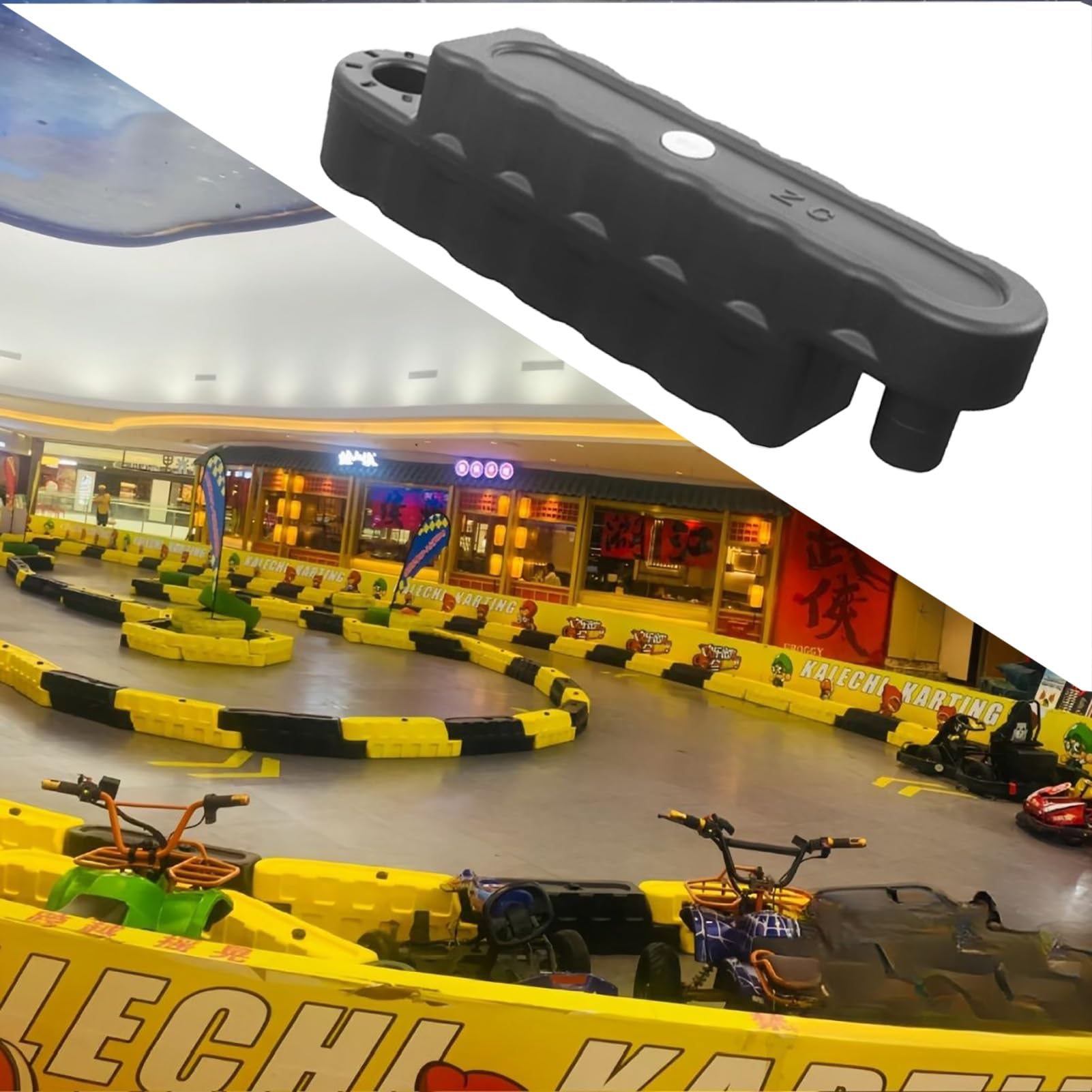 2/3 /4/5 Pcs Go Kart Track Fence, Amusement Park Bumper Car Racing Track Barrier, Children's Activities/Construction Lot Safety Protectiive Runway(Black 4 Pcs,Large)