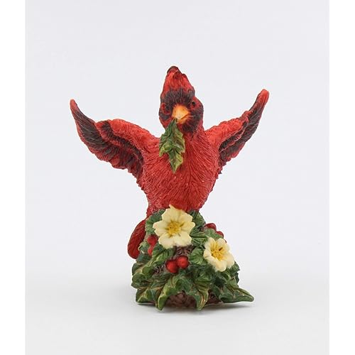 Fine Porcelain Red Cardinal Design Lamps Finial Topper, 2-7/8"