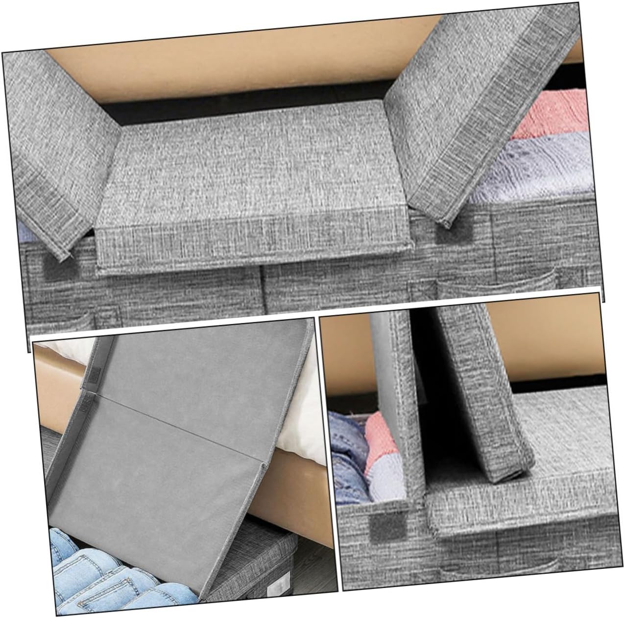 under Bed Clothes Organizer Multi-functional Storage Box for Quilts Blankets and Seasonal Clothing and Practical Design Space Saver Storage