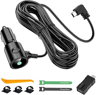 – Range Tour Dash Camera Car Charger, Mini USB and Micro USB Interfaces, L-Type Driving Recorders Power Cord Universal Car Adapter Power Cord 3.5m/11.5ft 12V/24V to DC5V 2A(L interface)