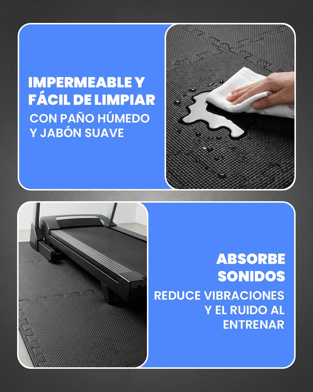 unycos - Esterilla Fitness Puzzle para Suelo de Gimnasio【30x30x1 cm】 Set de Protección de Espuma EVA, 20 Piezas, Alfombra Expandible, Tatami para Pisos | Impermeable, No Tóxica (Negro I 1,80 m²)