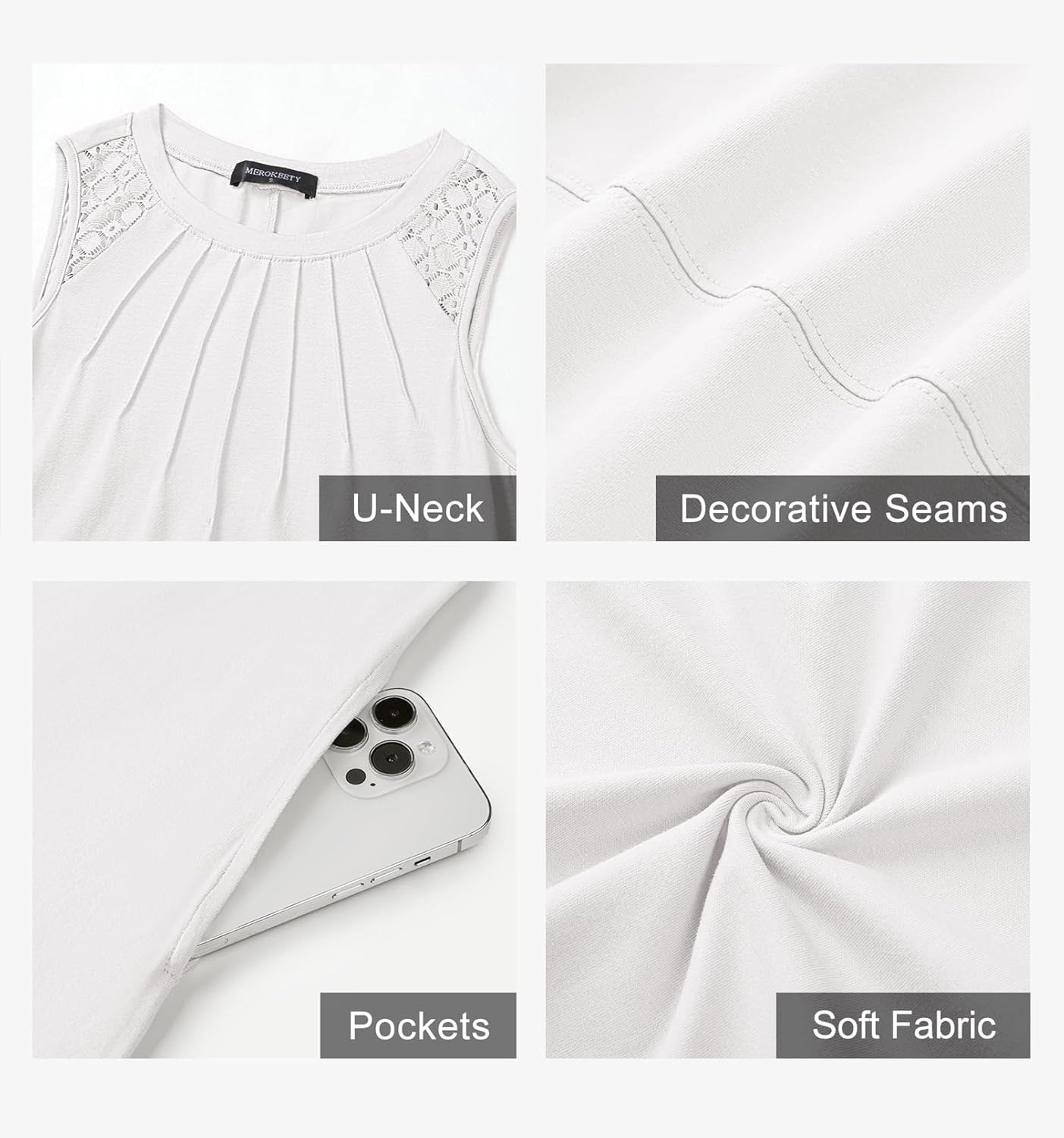 MEROKEETY Women's Summer Boho Maxi Dress 2026 Pleated Lace Hollow Out Beach Vacation Sundresses Sleeveless Tank Dress - Image 6