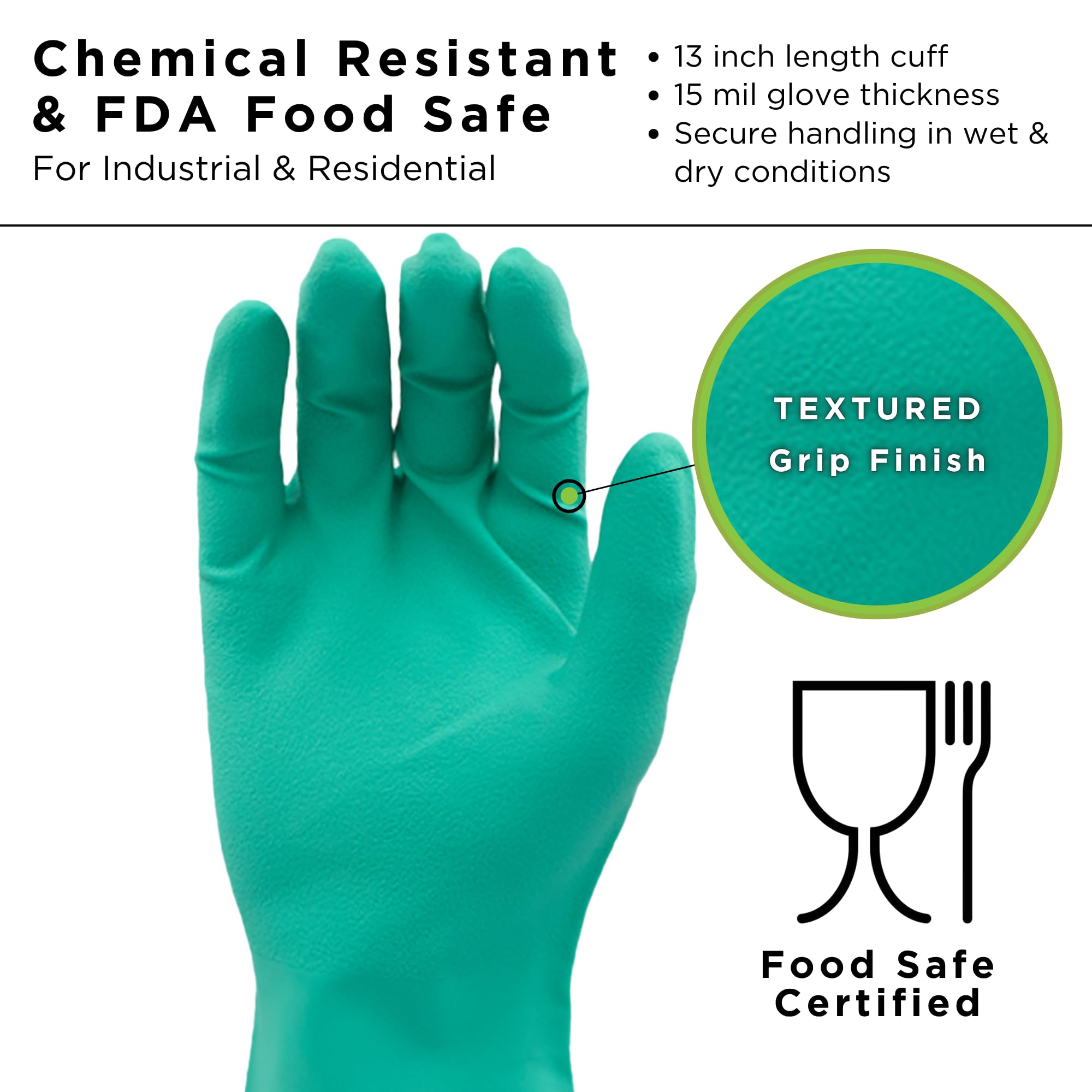 Amazon.co.jp: SHOWA 727 Nitrile Glove, Unlined, Chemical Resistant