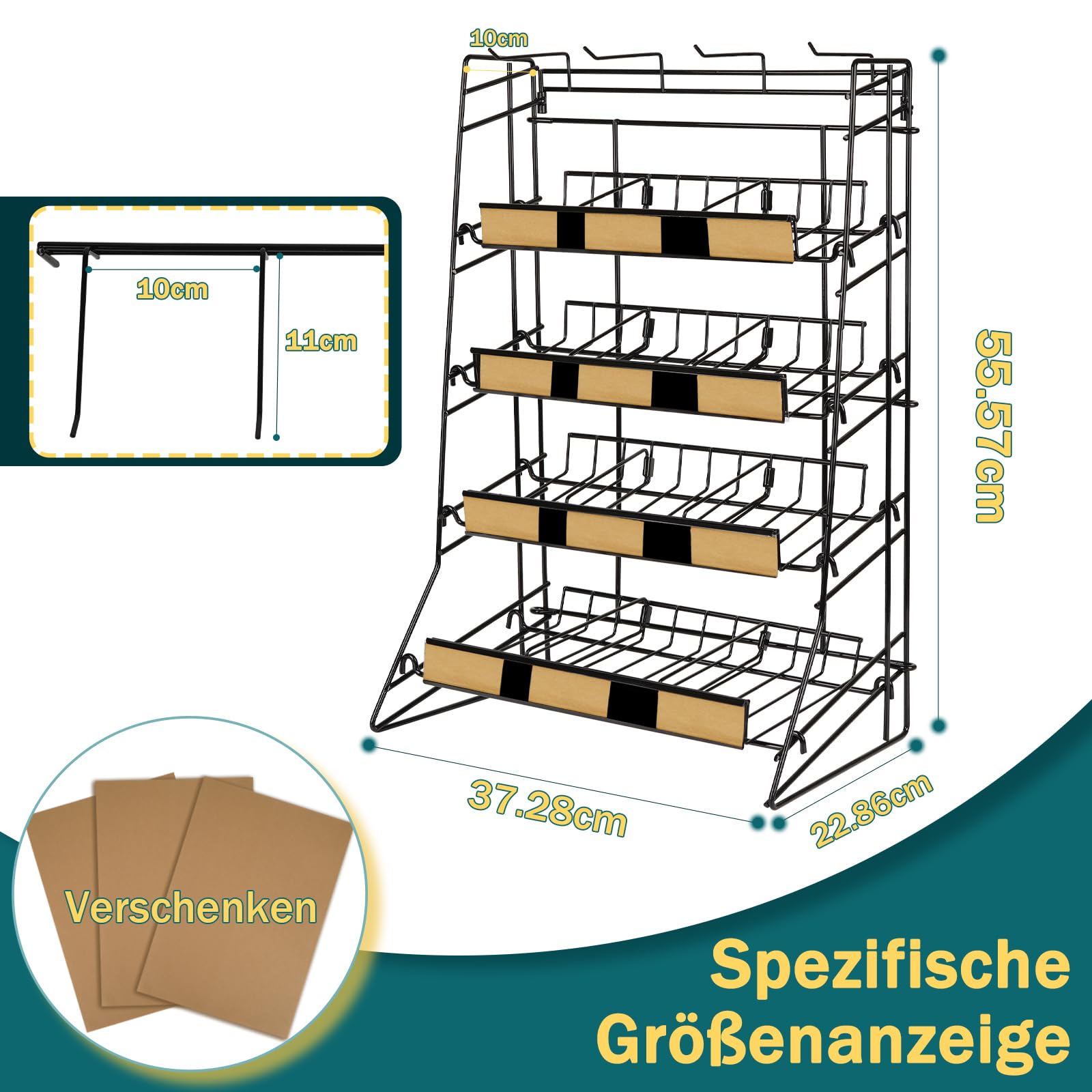 Süßigkeiten-Präsentationsständer, abgestuft, tragbar, auf der Arbeitsplatte, Snack-Ständer, Einzelhandels-Präsentationsständer