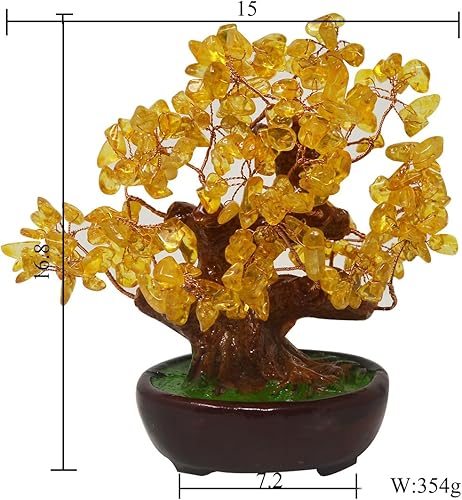 Miniatura 5 de Feng Shui Natural Cuarzo Amarillo Cristal Árbol del Dinero Decoración para la Riqueza y la Suerte W3950